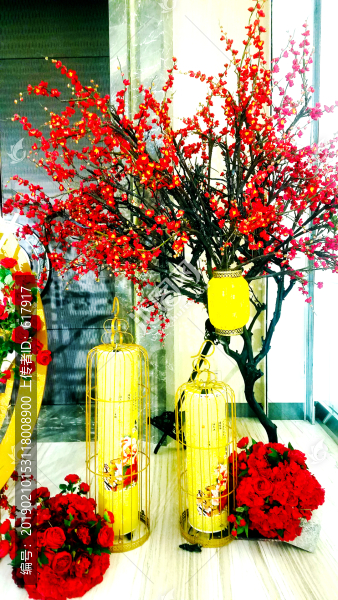紅梅絹花