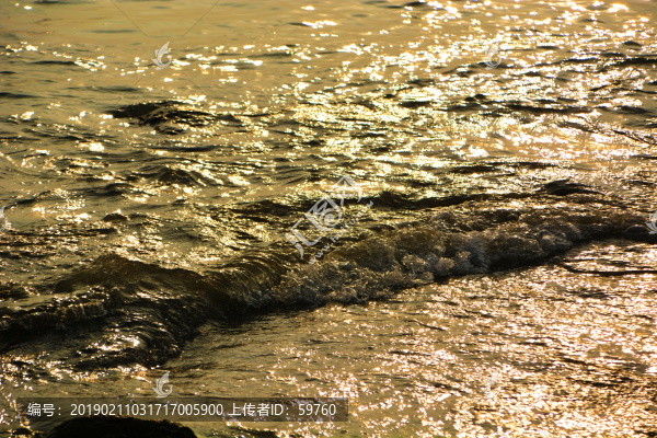 夕陽海灘海浪