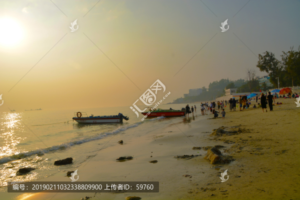 官湖海灘暮色風(fēng)景