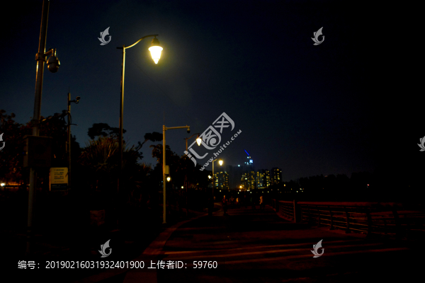 街道道路夜景燈光