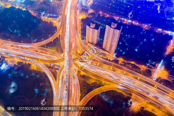 航拍上海延安東路高架橋夜景21