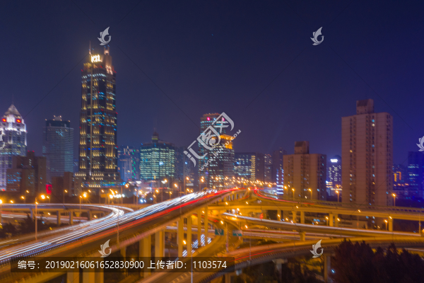 航拍上海延安東路高架橋夜景41