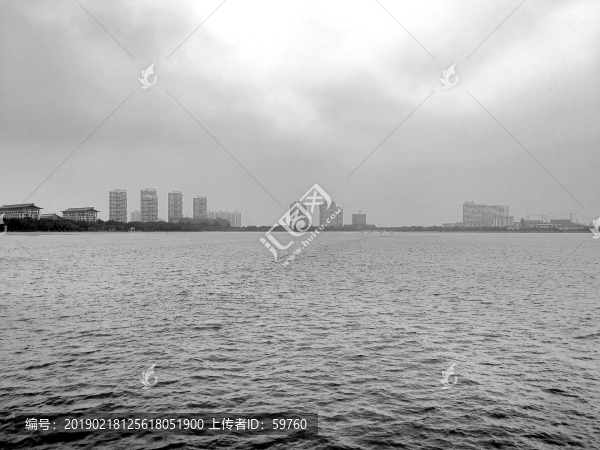 海邊風(fēng)光黑白素材
