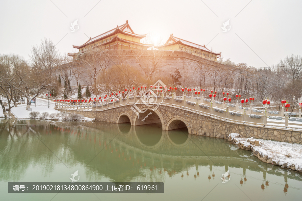水墨園林雪景