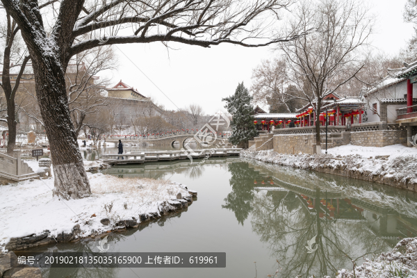 水墨園林雪景