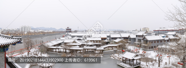 水墨古城雪景