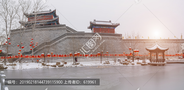 古典園林建筑雪景