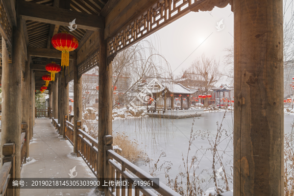 畫意園林中式古典建筑風(fēng)景