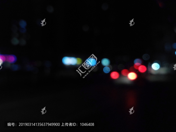 霓虹燈夜景光斑