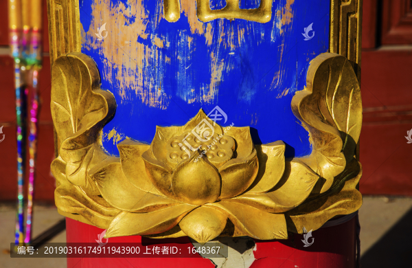 千山五龍宮元辰殿楹聯(lián)匾座蓮花雕