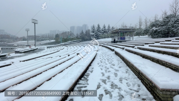 武漢市漢陽月湖公園雪景