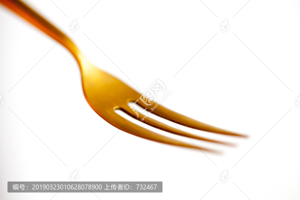 金色的叉子特寫