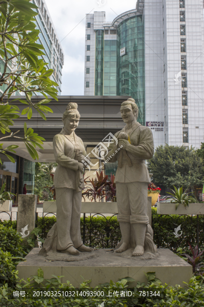 劉三姐阿牛哥雕像