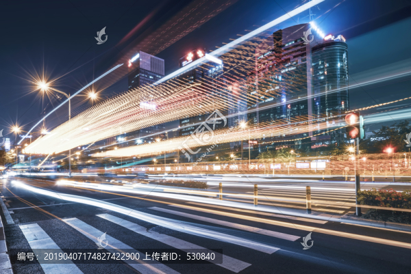 深圳城市夜景建筑街道