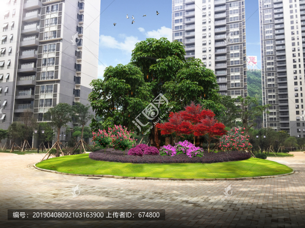 小區(qū)中庭花園效果圖
