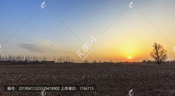 中國山西朔州馬邑城日出美景