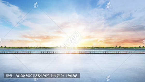 天空水泥地背景