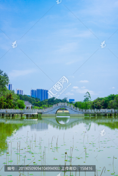 獅山公園中式園林庭院拱橋