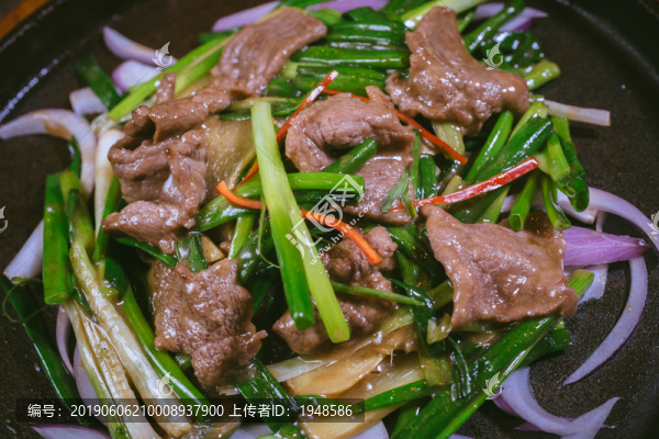 鐵板韭菜牛肉