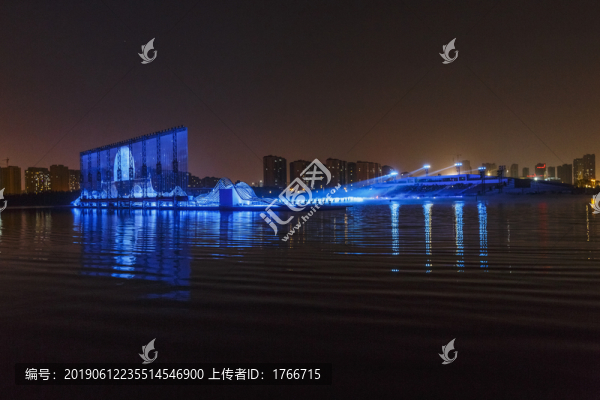 中國山西太原晉陽湖夜色風(fēng)光
