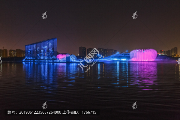中國山西太原晉陽湖夜色風(fēng)光
