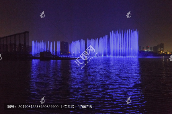 中國(guó)山西太原晉陽湖夜色風(fēng)光
