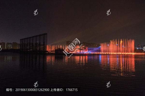 中國山西太原晉陽湖夜色風光
