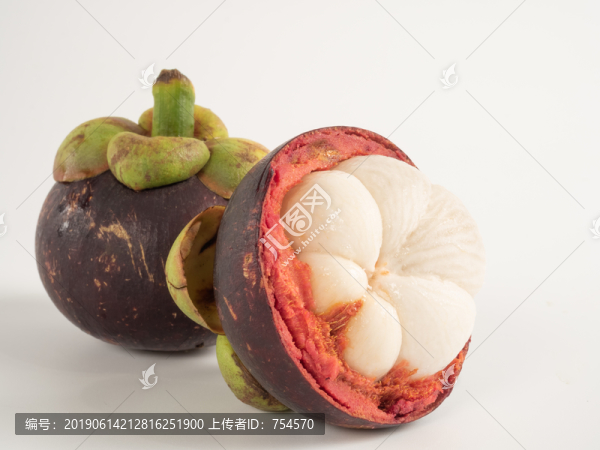 新鮮水果山竹果肉特寫圖