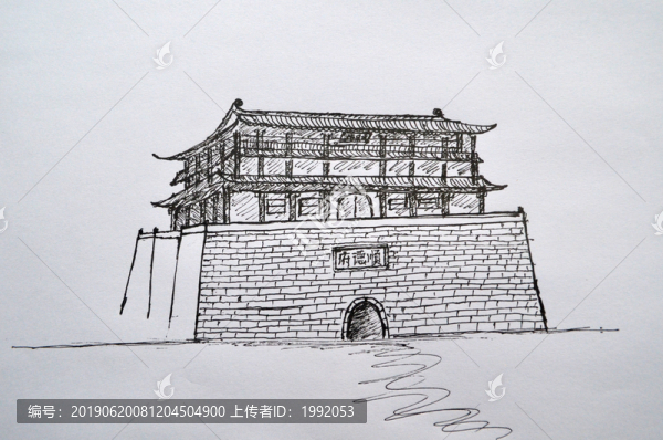 順德府清風樓線稿