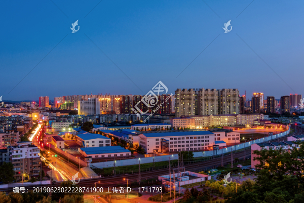 中國(guó)東北遼寧省撫順市夜景風(fēng)光