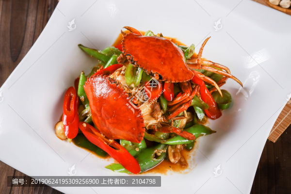 青椒炒蟹
