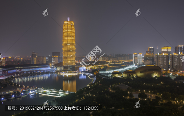 鄭東新區(qū)如意湖CBD夜景