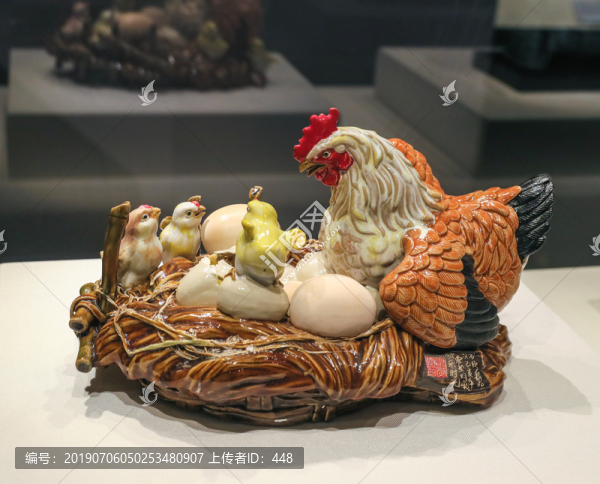 石灣窯瓷母雞與小雞