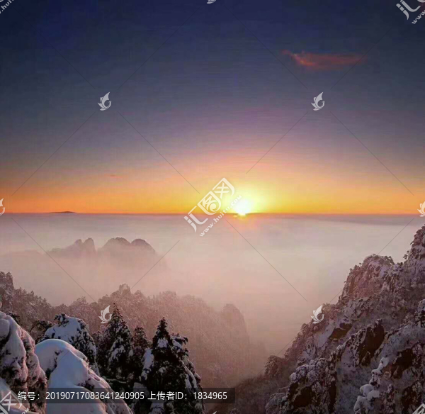黃山雪景黃山日出