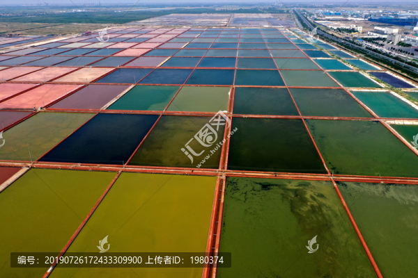 海鹽制鹽鹽池鹽田曬鹽濰北鹽場(chǎng)