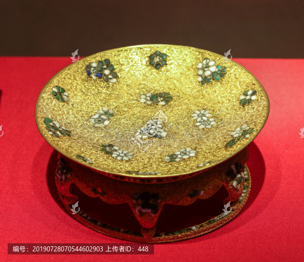 金累絲嵌松石盤