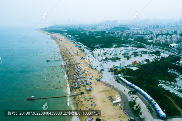 航拍日照海邊浴場(chǎng)