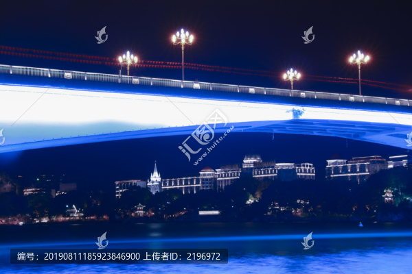 柳州紅紅光大橋夜景側(cè)景