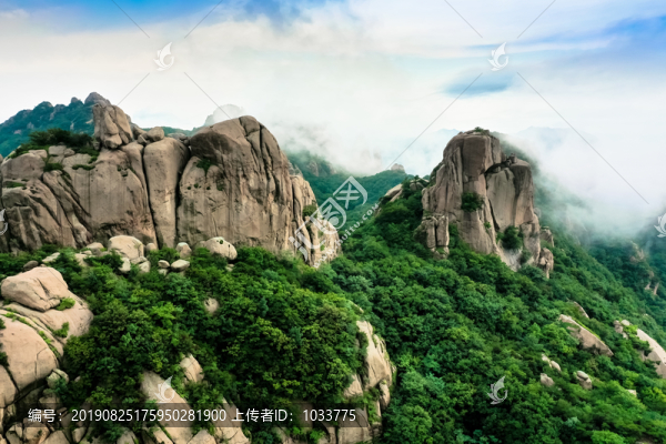航拍山東日照五蓮山