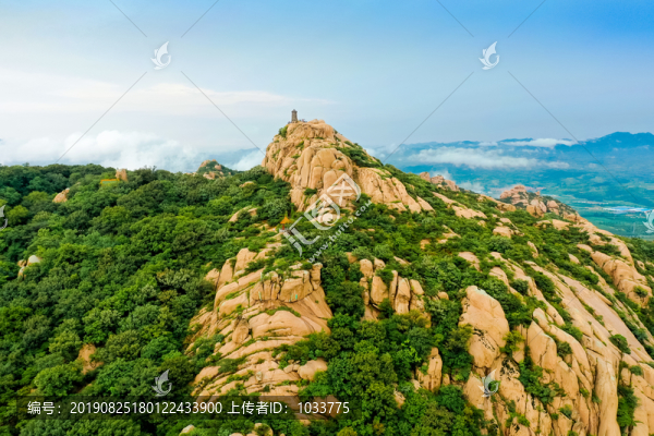 航拍山東日照五蓮山