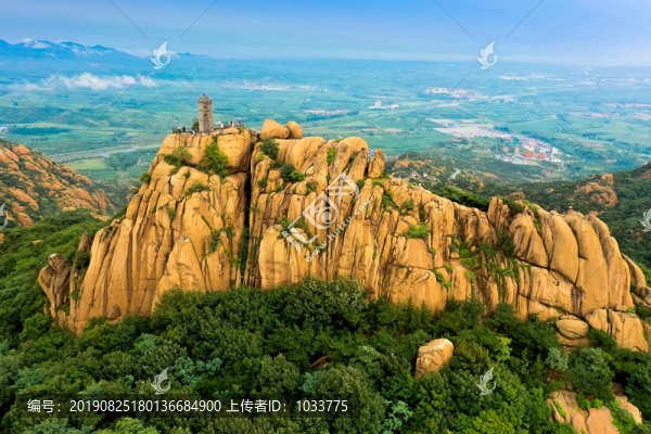 航拍山東日照五蓮山