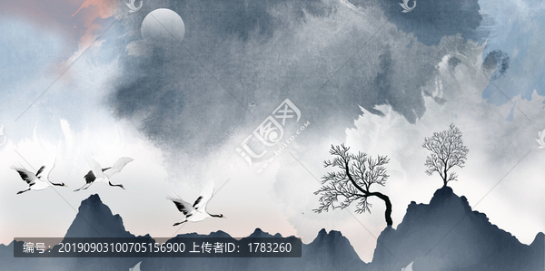 新中式水墨山水畫