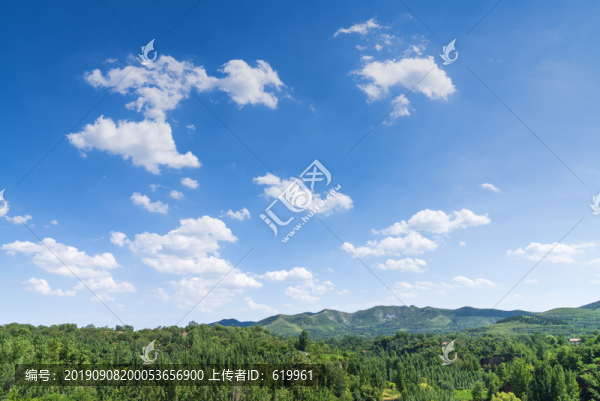青山綠樹(shù)藍(lán)天白云