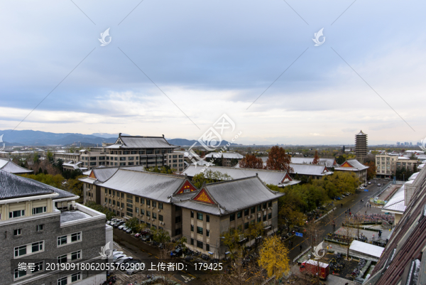 北大校園風光圖書館博雅塔雪景