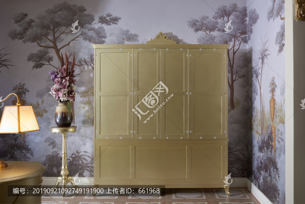 法式實(shí)木書柜背面可打開家具