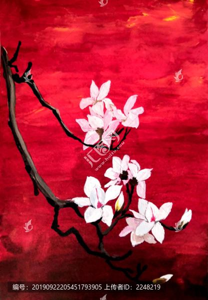 白玉紅墻插畫