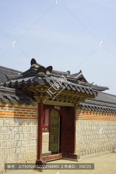 韓國景福宮王宮建筑門樓特寫
