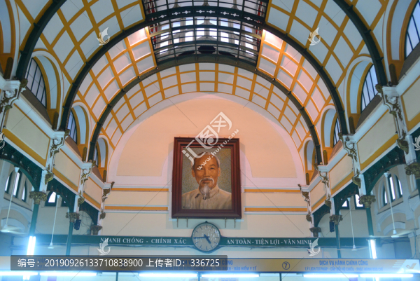 越南胡志明市中央郵局穹頂內(nèi)景