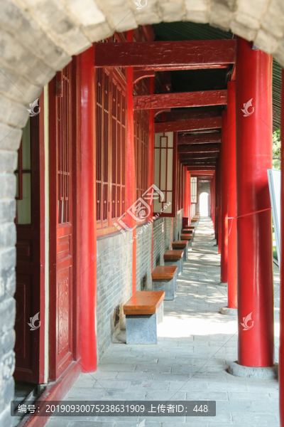 西安碑林古建筑廊柱