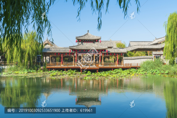 山東青州古城景區(qū)廊亭戲臺